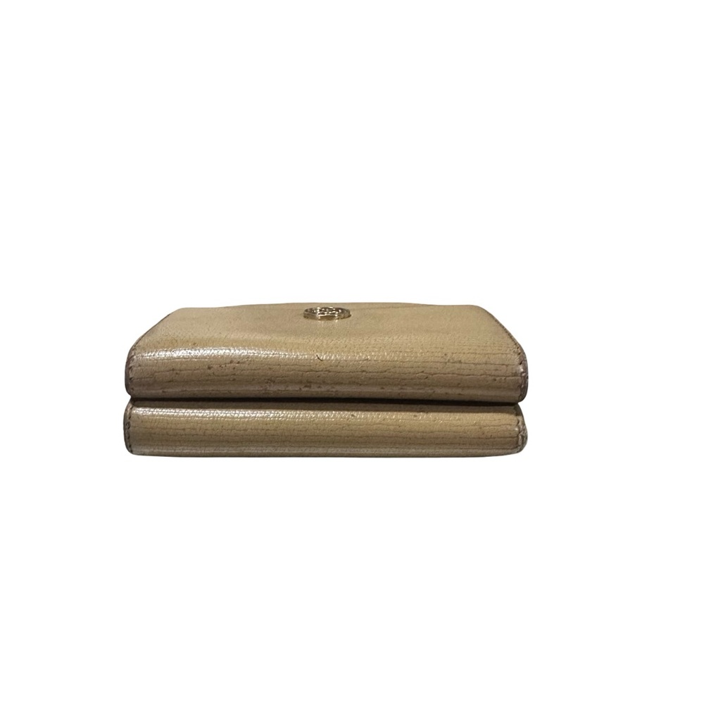 Chanel Coco Button (or Coco Bouton) trifold compact wallet neutral/beige leather - Picture 4 of 11
